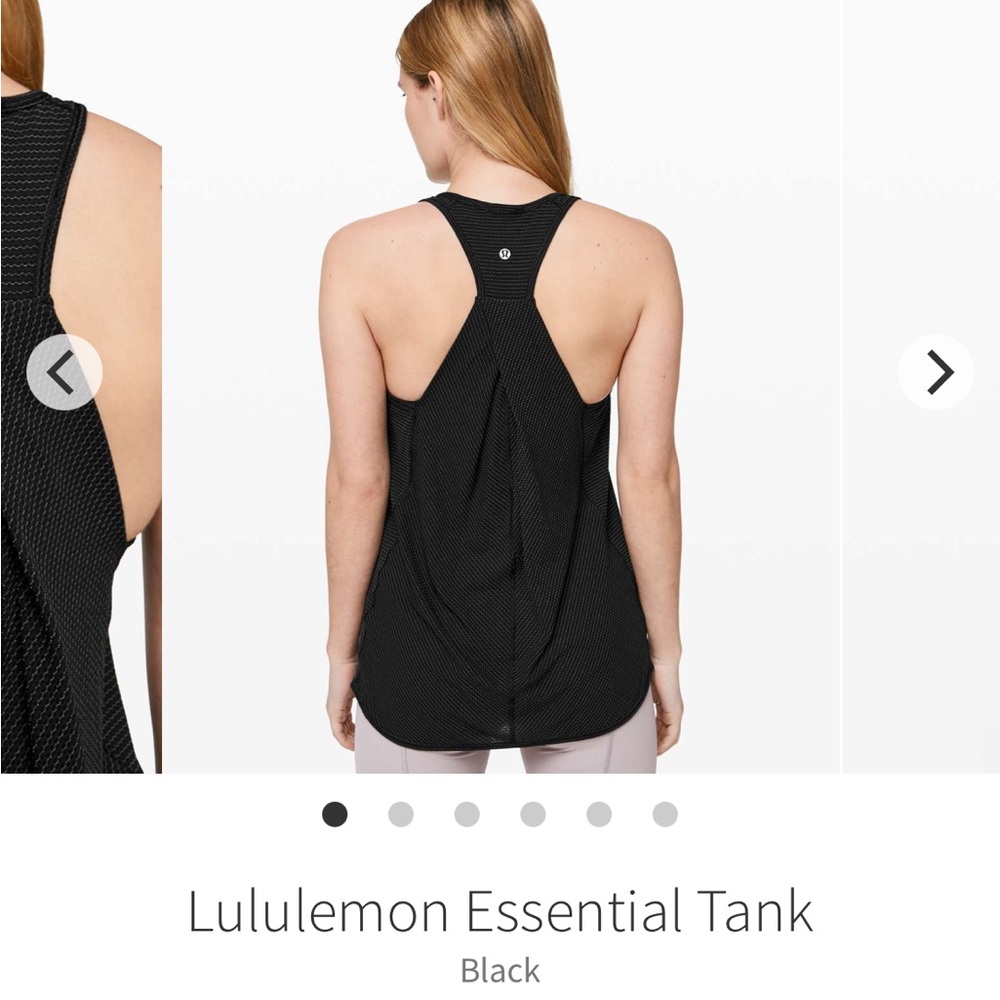 Lululemon Essential Tank Black Racerback Mesh Stripe Workout Top Size 8